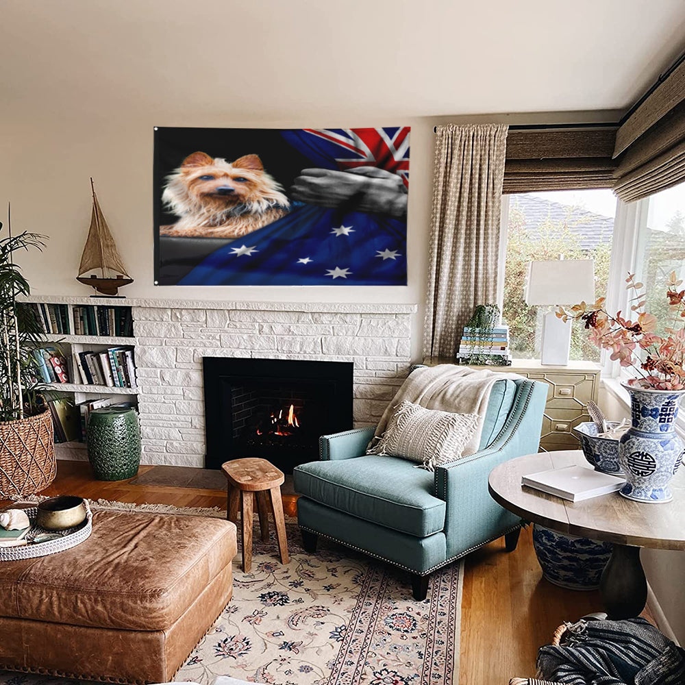 Fyon Terrier Dog Lover Australian Flag 41401 Indoor and outdoor banner