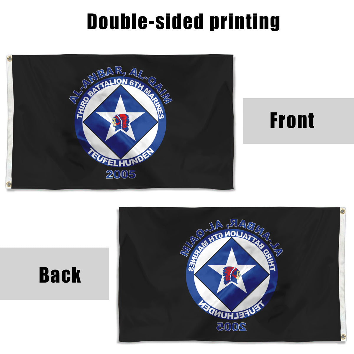 Fyon Teufelhunden 3rd Battalion 6th Marines Flag Banner