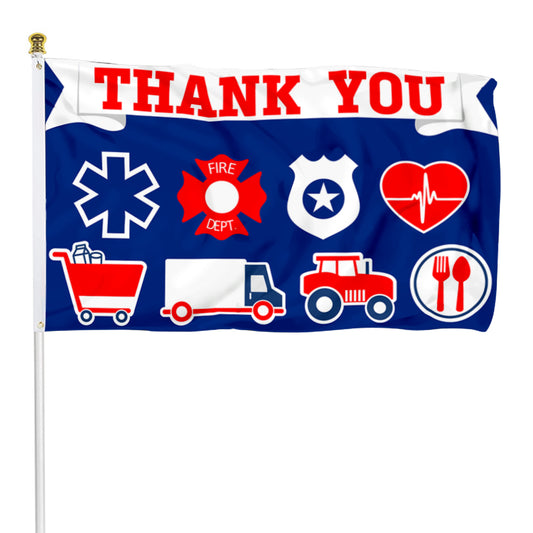 Fyon Thank You Front Line Workers Flag Banner