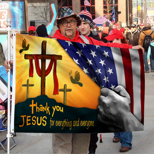 Fyon Thank You Jesus For Everything and Everyone Flag 41314 Indoor and outdoor banner