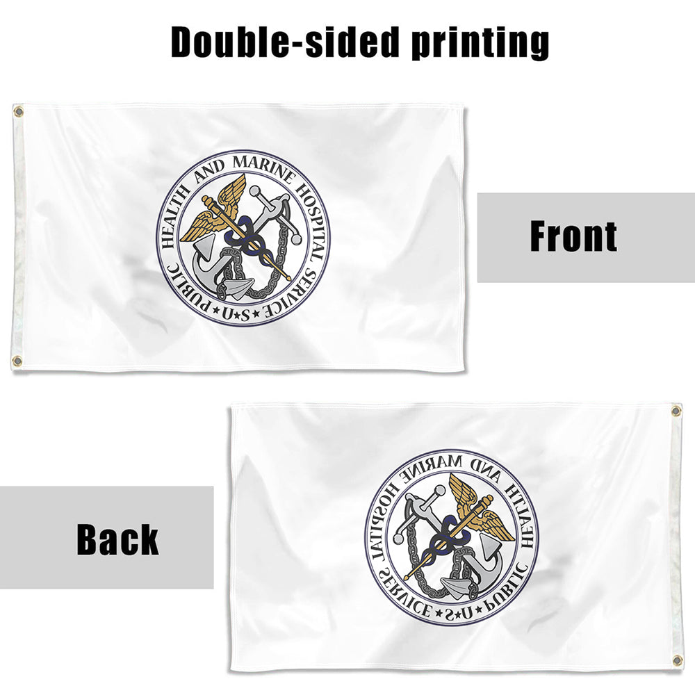 Fyon The Marine Hospital Service Flag Banner White