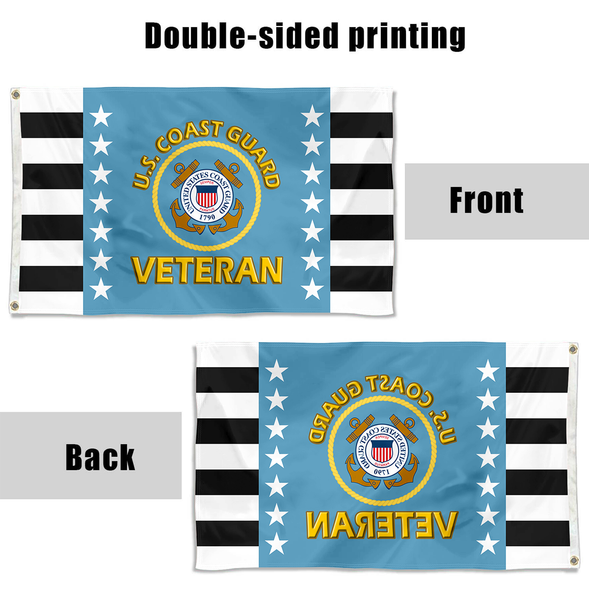 Fyon The United States U.S. COAST GUARD Veteran Flag Indoor and outdoor banner 33018