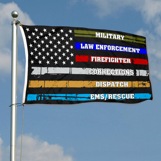 Fyon Thin Blue Line Red Line Fire Police Military Dispatch Corrections Flag Indoor and outdoor banner 2240813