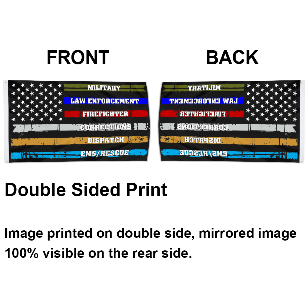 Fyon Thin Blue Line Red Line Fire Police Military Dispatch Corrections Flag Indoor and outdoor banner 2240813
