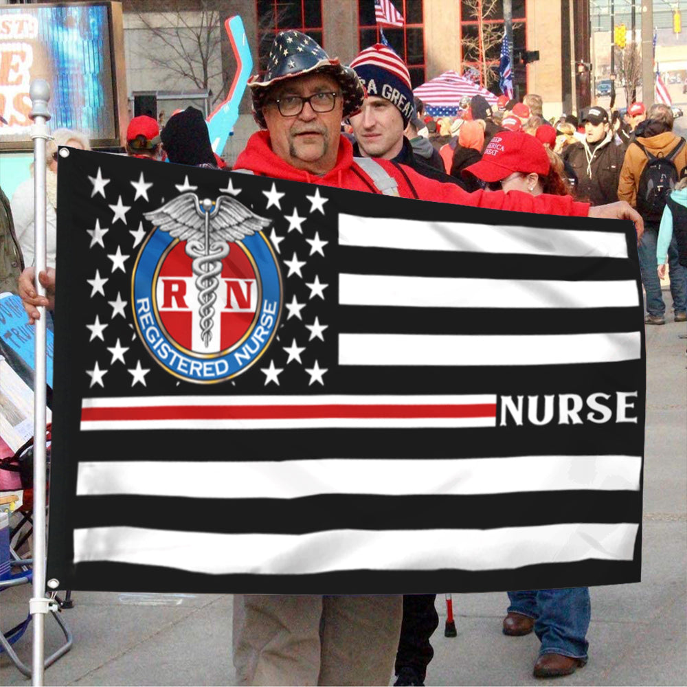 Fyon Thin Red Line Nurse Flag 41804 Indoor and outdoor banner