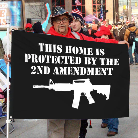 Fyon This home is Protected By the 2nd Amendment Flag Indoor and Outdoor Banner