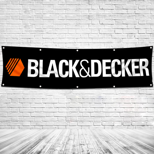 Fyon Tools Garage Shop Decor Banner Works for Black&Decker Flag 2x8 Feet