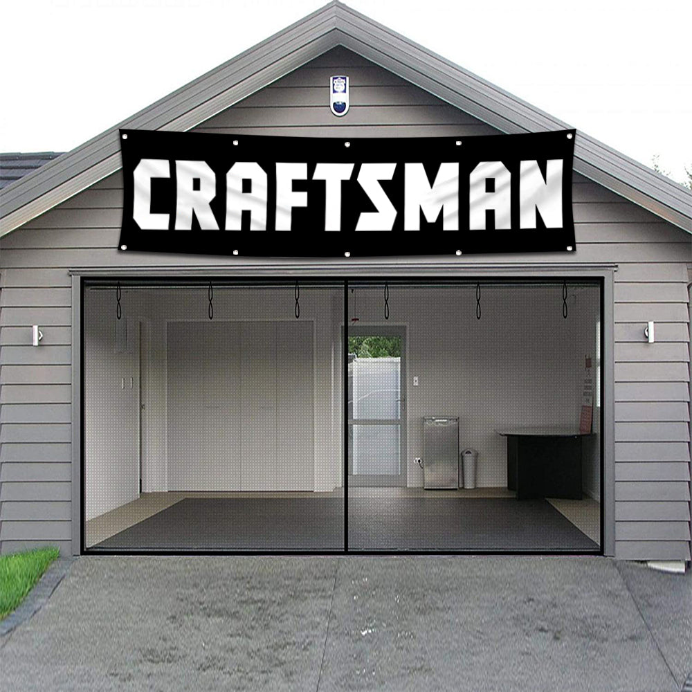 Fyon Tools Garage Shop Decor Banner Works for Craftsman Flag Black
