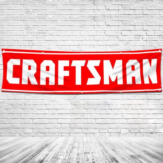 Fyon Tools Garage Shop Decor Banner Works for Craftsman Flag Red 2x8 Feet