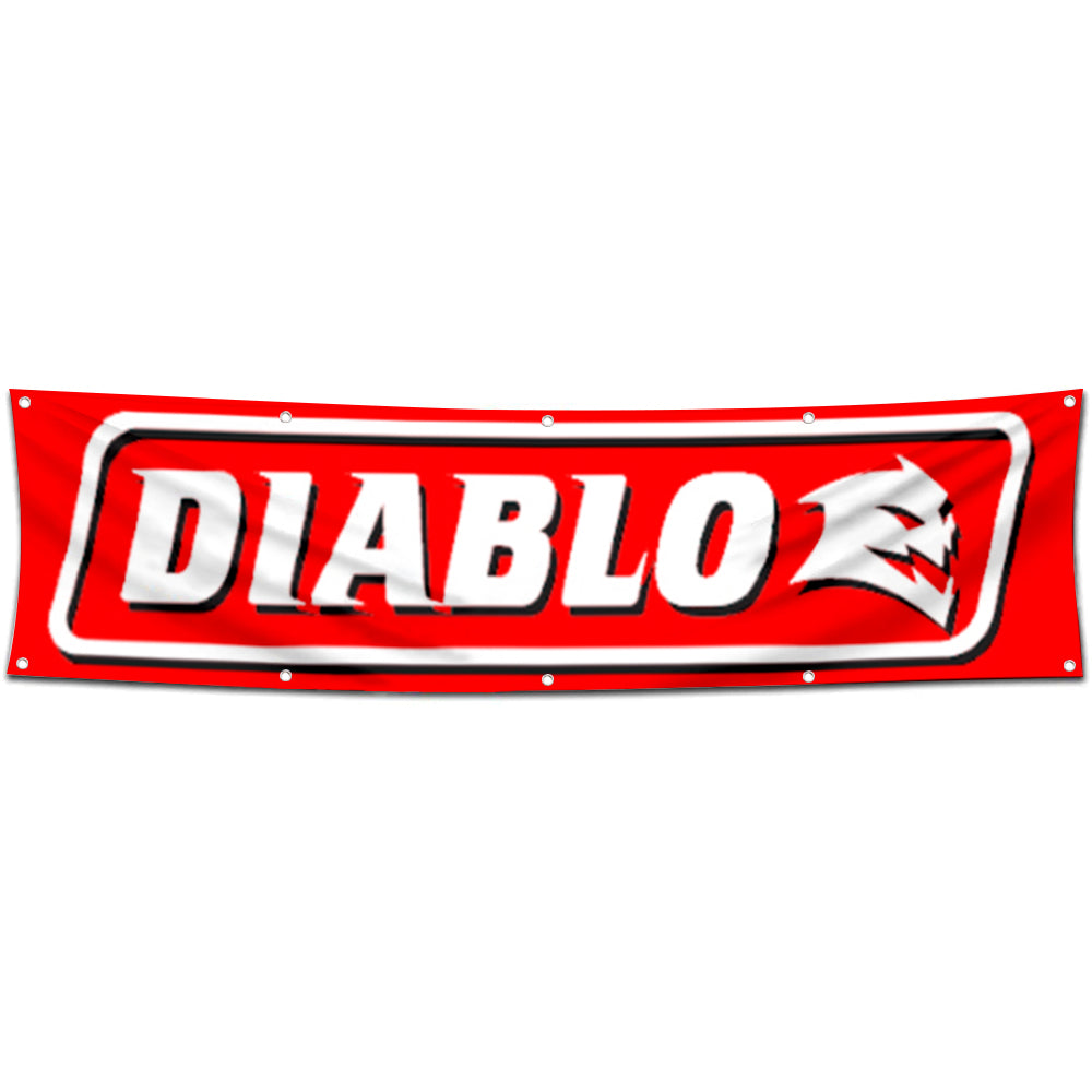 Fyon Tools Garage Shop Decor Banner Works for Diablo Flag 2x8 Feet