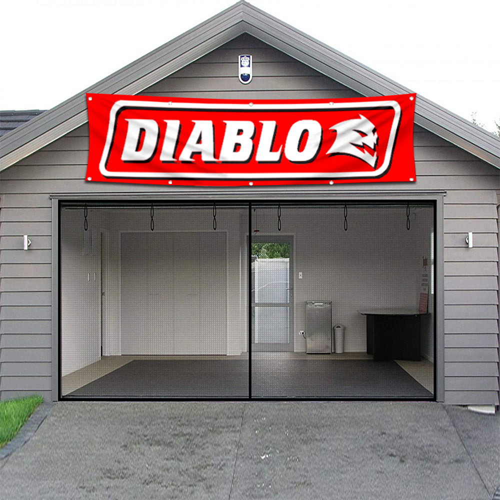 Fyon Tools Garage Shop Decor Banner Works for Diablo Flag 2x8 Feet
