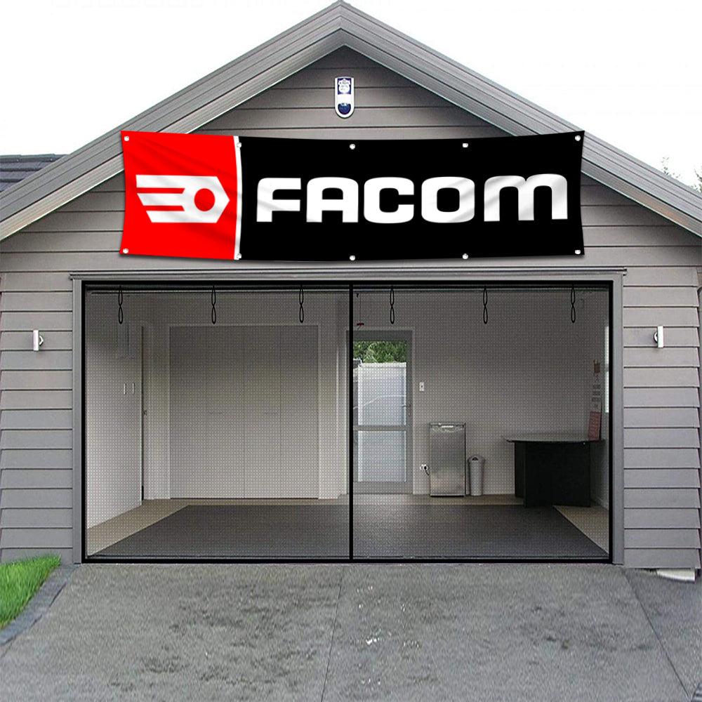 Fyon Tools Garage Shop Decor Banner Works for Facom Flag 2x8 Feet