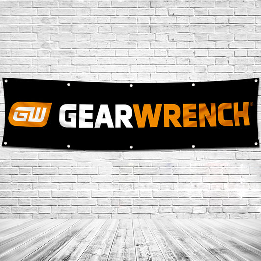 Fyon Tools Garage Shop Decor Banner Works for Gearwrench Flag 2x8 Feet