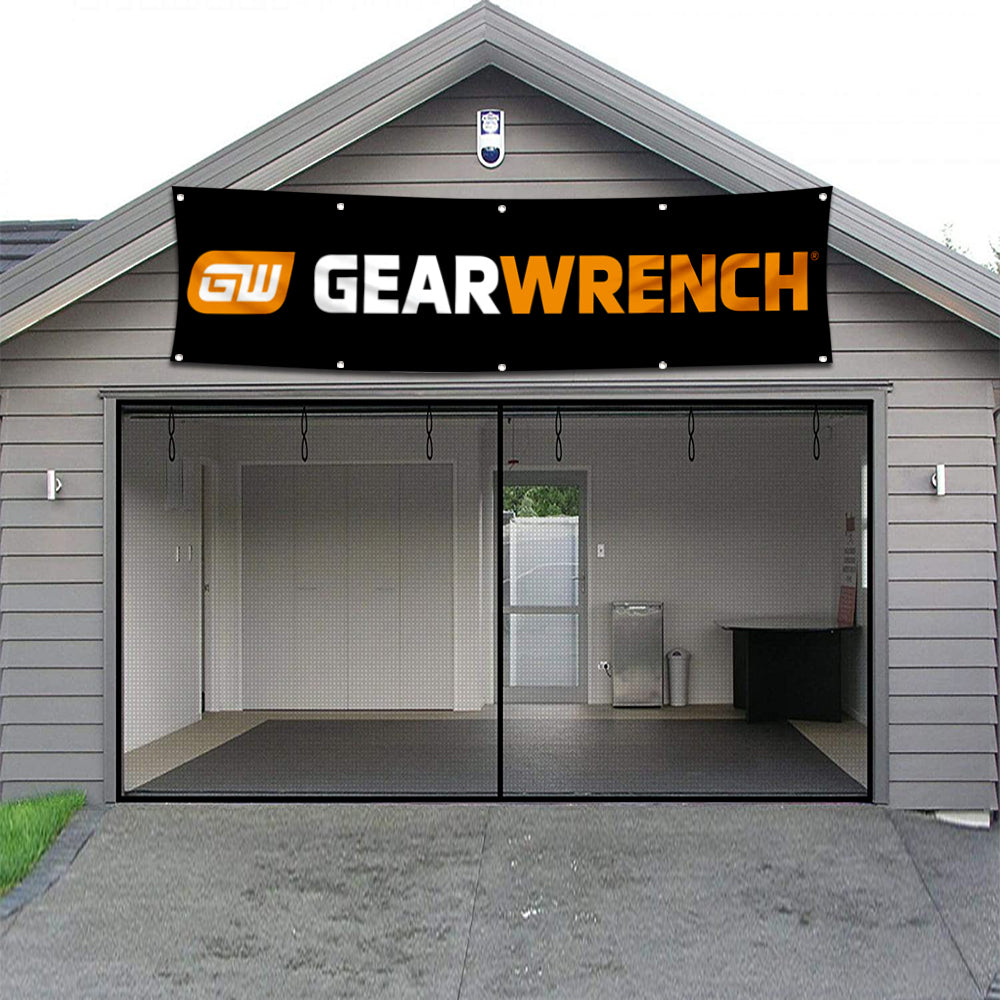 Fyon Tools Garage Shop Decor Banner Works for Gearwrench Flag 2x8 Feet