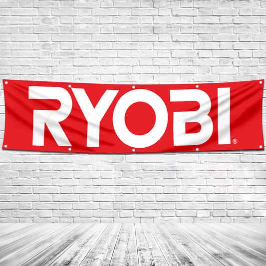 Fyon Tools Garage Shop Decor Banner Works for Ryobi Flag 2x8 Feet