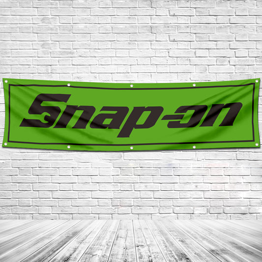 Fyon Tools Garage Shop Decor Banner Works for Snap on Flag Green 2x8 Feet