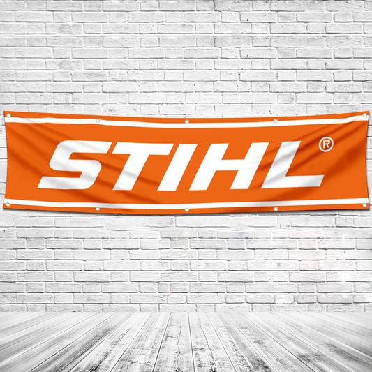 Fyon Tools Garage Shop Decor Banner Works for Stihl on Flag Orange 2x8 Feet