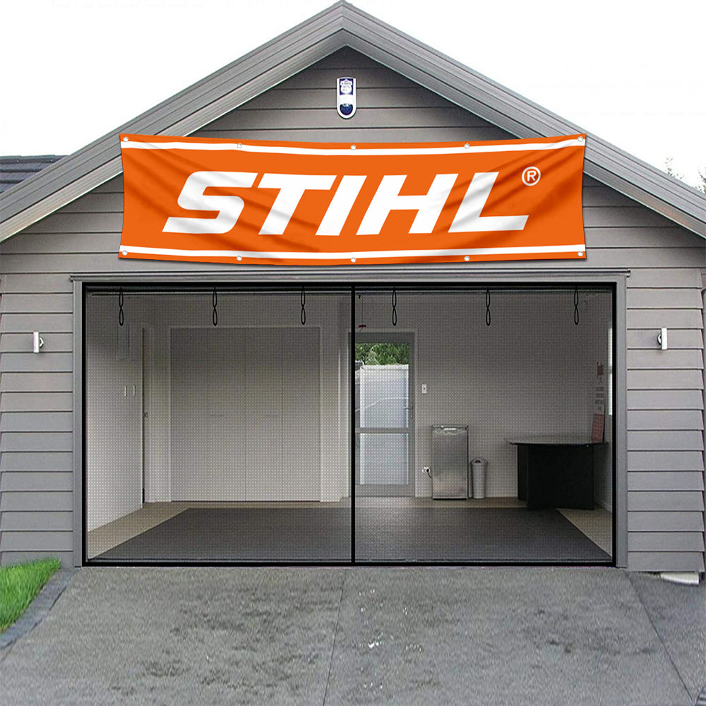 Fyon Tools Garage Shop Decor Banner Works for Stihl on Flag Orange 2x8 Feet