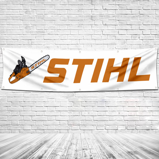 Fyon Tools Garage Shop Decor Banner Works for Stihl on Flag White 2x8 Feet