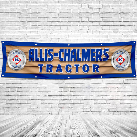 Fyon Tractor Garage Shop Decor Banner Works for Allis Chalmers Flag 2x8 Feet
