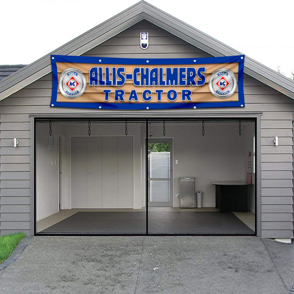 Fyon Tractor Garage Shop Decor Banner Works for Allis Chalmers Flag 2x8 Feet