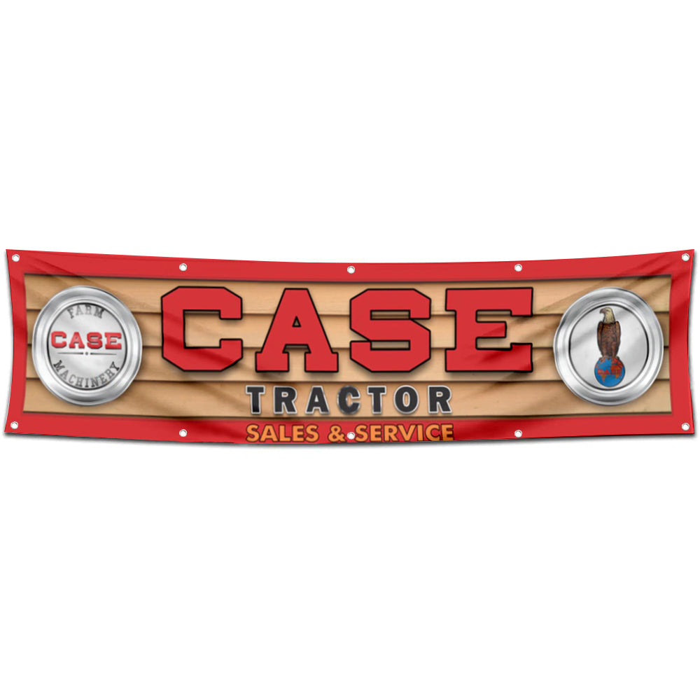 Fyon Tractor Garage Shop Decor Banner Works for Case Flag 2x8 Feet