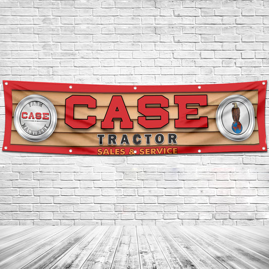 Fyon Tractor Garage Shop Decor Banner Works for Case Flag 2x8 Feet