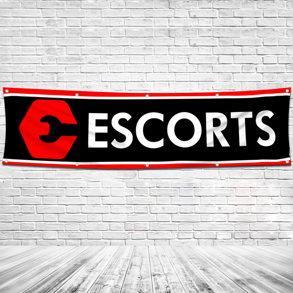Fyon Tractors Garage Shop Banner Works for Escorts Flag 2x8 Feet