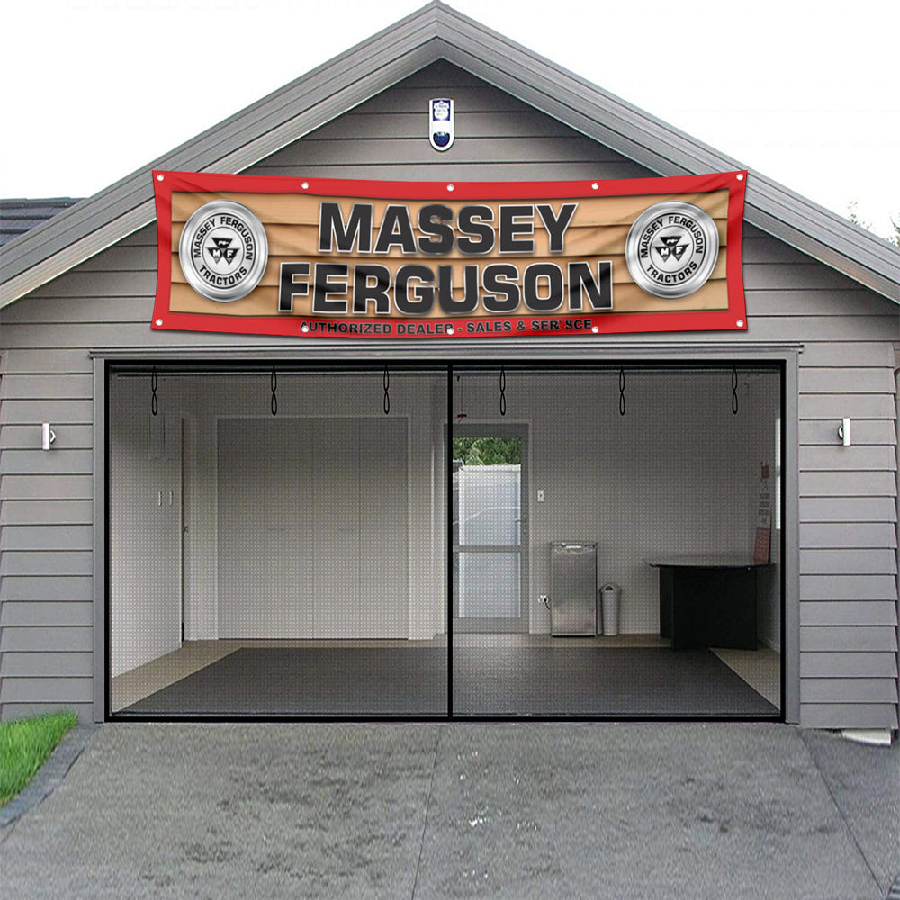 Fyon Tractors Garage Shop Decor Banner Flag Works for Massey Ferguson Flag 2x8 Feet