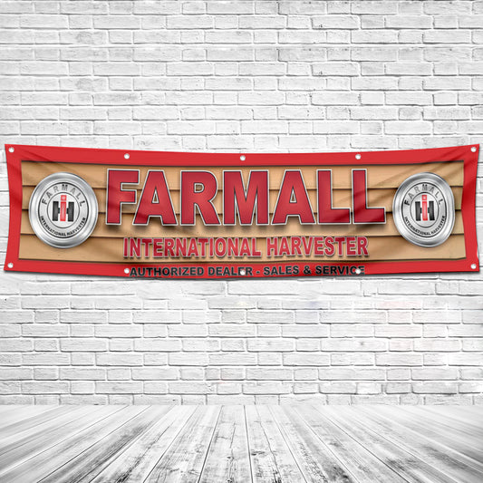 Fyon Tractors Garage Shop Decor Banner Works for Farmall Flag 2x8 Feet