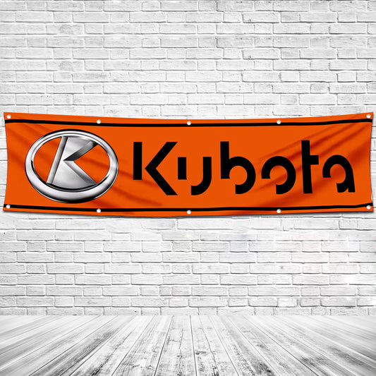 Fyon Tractors Garage Shop Decor Banner Works for Kubota Flag 2x8 Feet