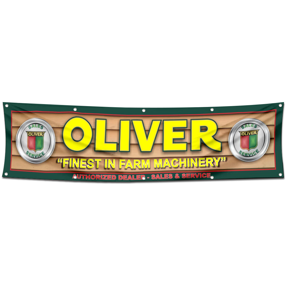 Fyon Tractors Garage Shop Decor Banner Works for Oliver Flag Banner 2x8 Feet