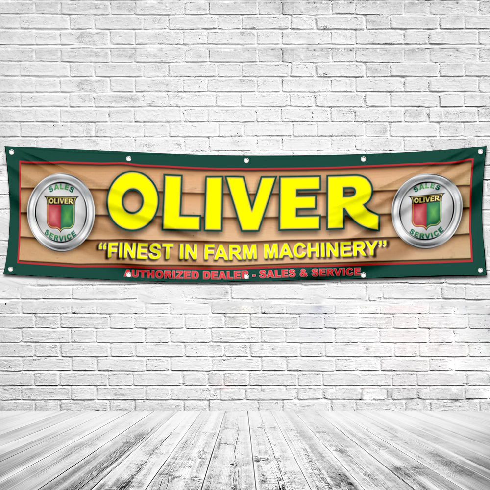Fyon Tractors Garage Shop Decor Banner Works for Oliver Flag Banner 2x8 Feet