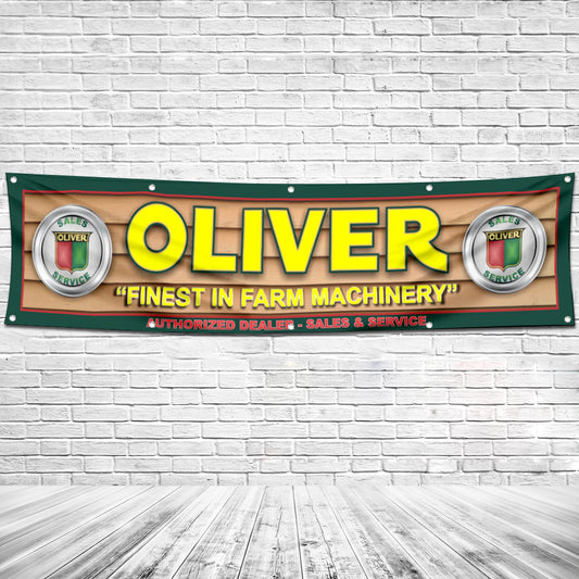Fyon Tractors Garage Shop Decor Banner Works for Oliver Flag Banner 2x8 Feet