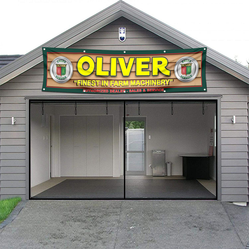 Fyon Tractors Garage Shop Decor Banner Works for Oliver Flag Banner 2x8 Feet
