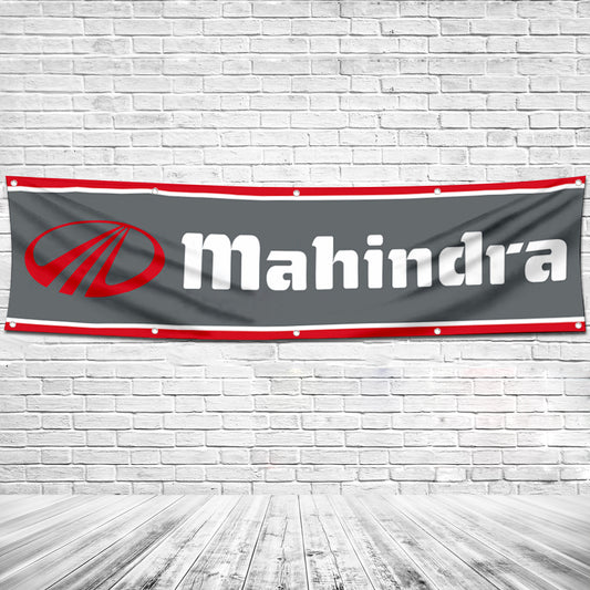 Fyon Tractors Garage workshop Decor Banner Works for Mahindra Flag 2x8 Feet