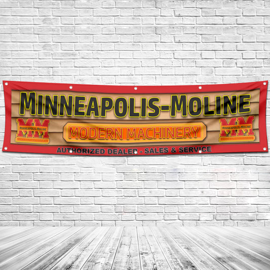 Fyon Tractors Garage workshop Decor Banner Works for Minneapoli Moline Flag 2x8 Feet