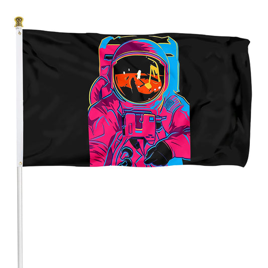 Fyon Trippy rainbow Astronaut Funny Flag Indoor and outdoor banner