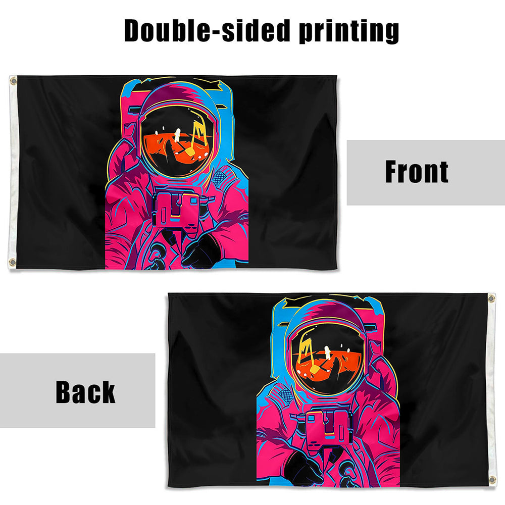 Fyon Trippy rainbow Astronaut Funny Flag Indoor and outdoor banner