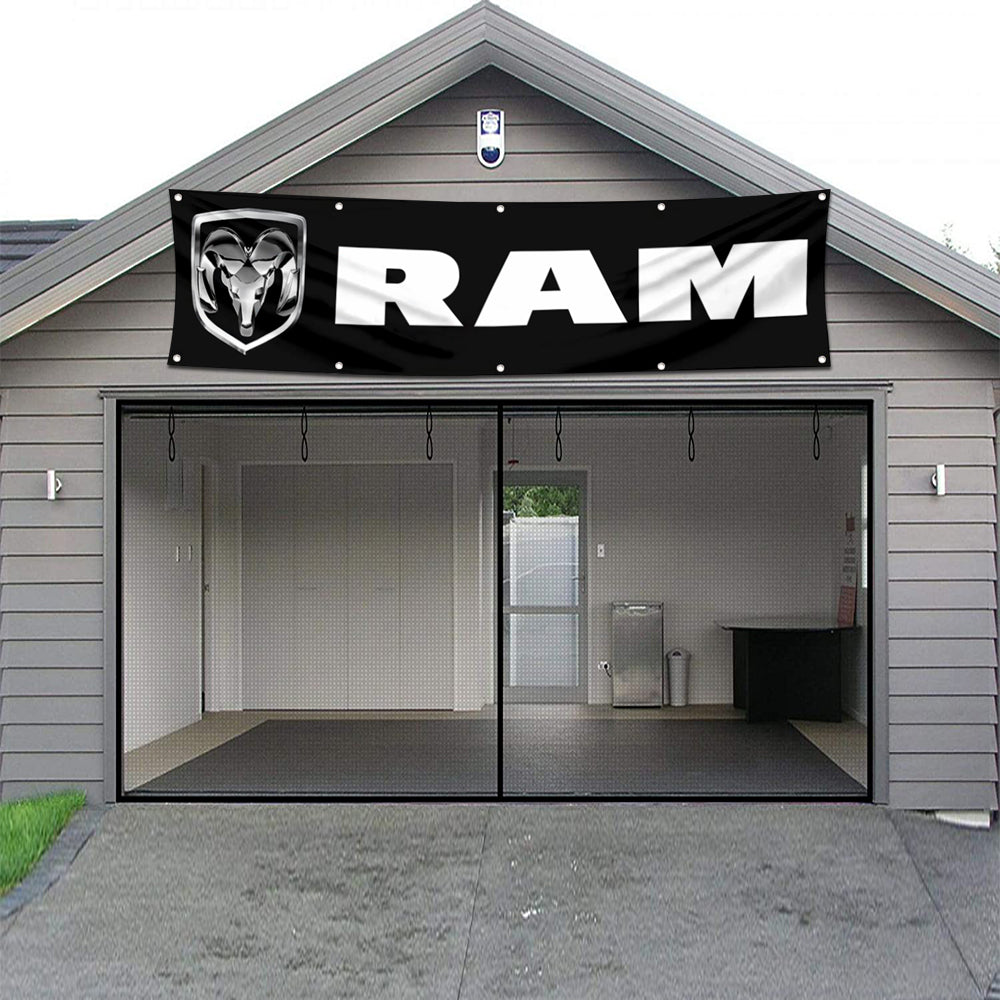 Fyon Trucks Garage Shop Decor Banner Work for Rams Flag 2x8 Feet