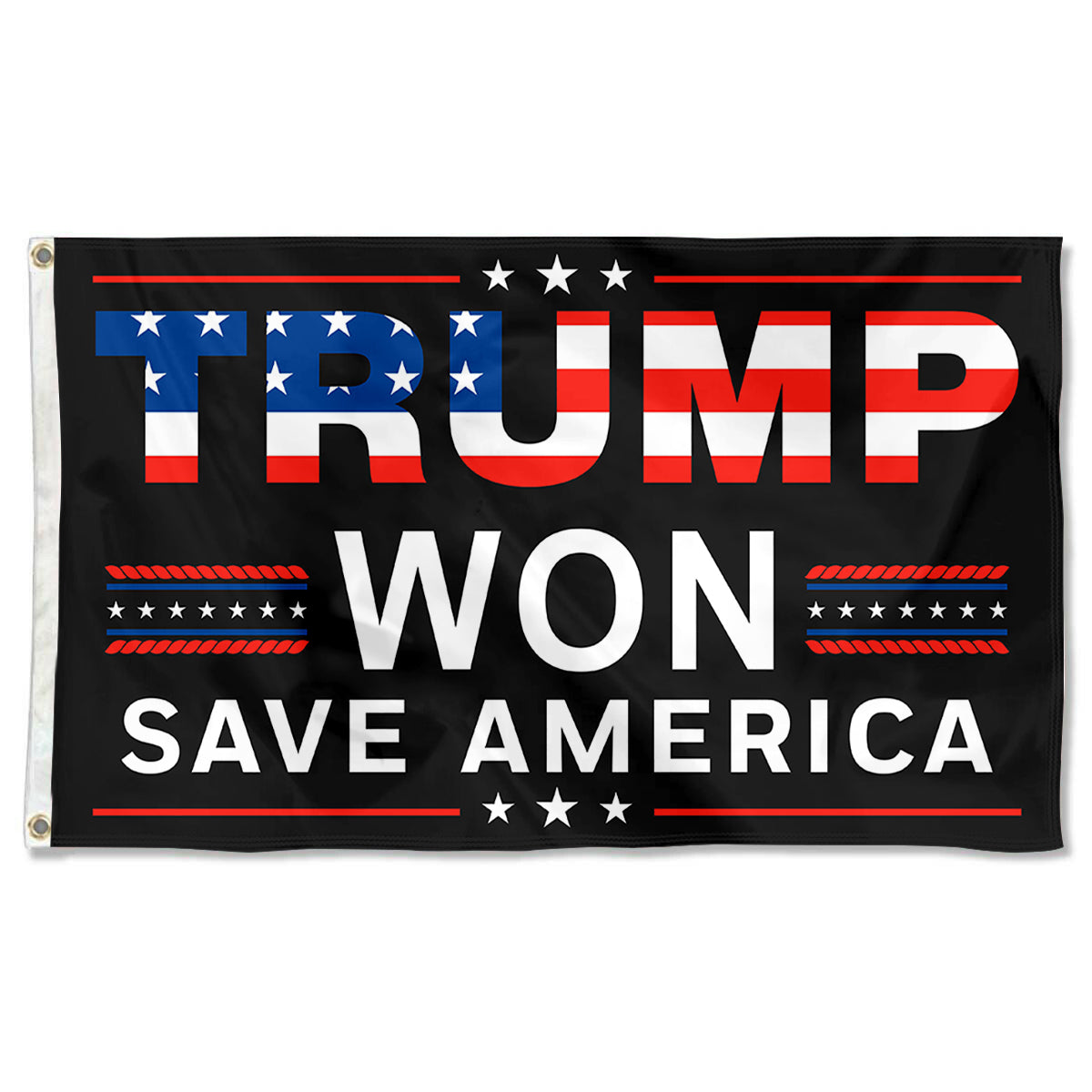 Fyon Trump Won Dem Cheated Black Save USA Flag Indoor and Outdoor Banner