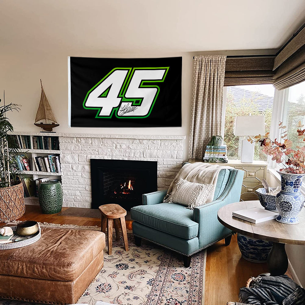Fyon Tyler Reddick #45 Racing Car Flag Indoor and Outdoor Banner
