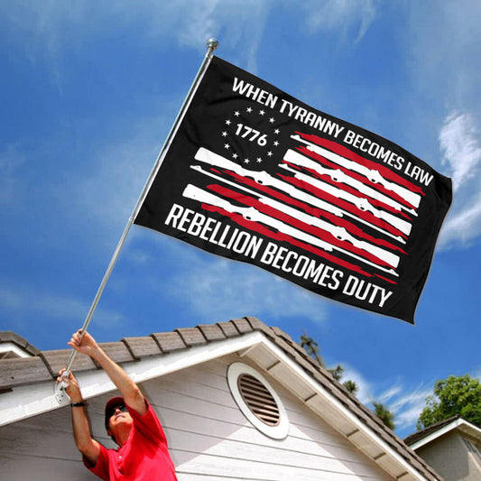 Fyon Tyranny Becomes Law Freedom Flag Banner