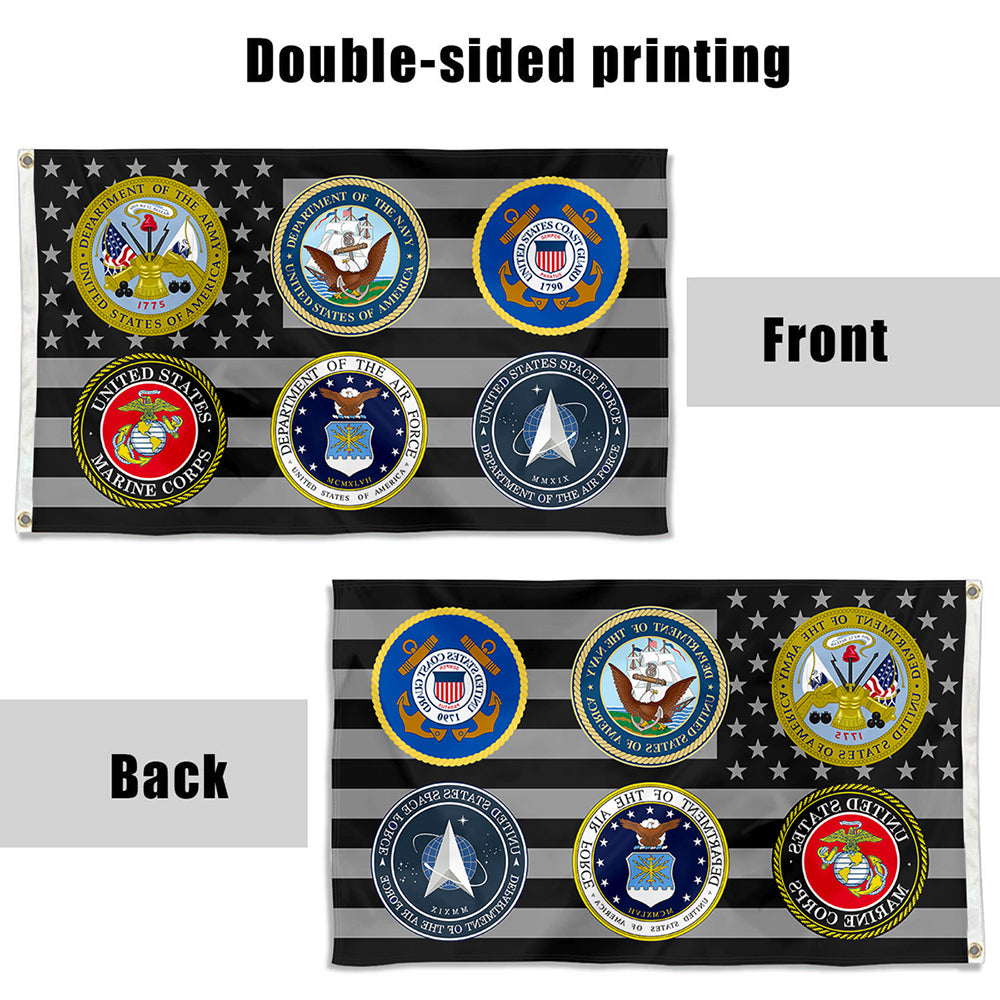 Fyon U.S. Armed Forces Military Branches Appreciation Support Flag Indoor and outdoor banner