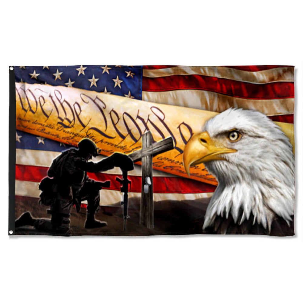Fyon U.S. Veteran, We The People, Christian Cross, American Eagle Flag 41319 Indoor and outdoor banner