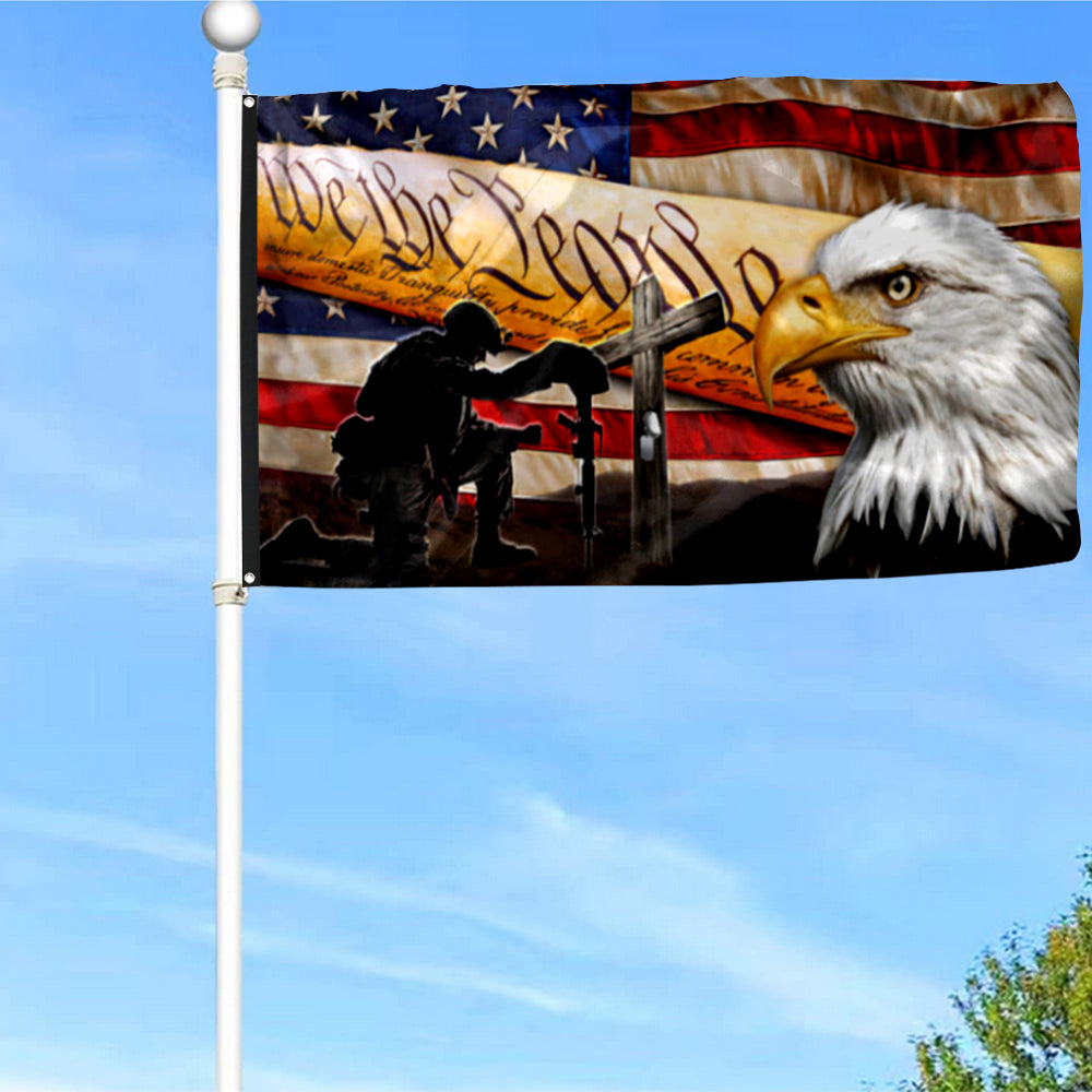 Fyon U.S. Veteran, We The People, Christian Cross, American Eagle Flag 41319 Indoor and outdoor banner