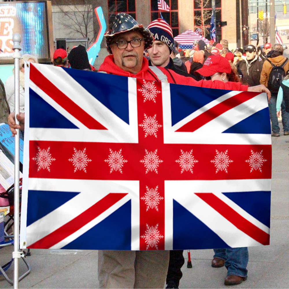 Fyon UK Flag Merry Christmas UK Flag 41350 Indoor and outdoor banner