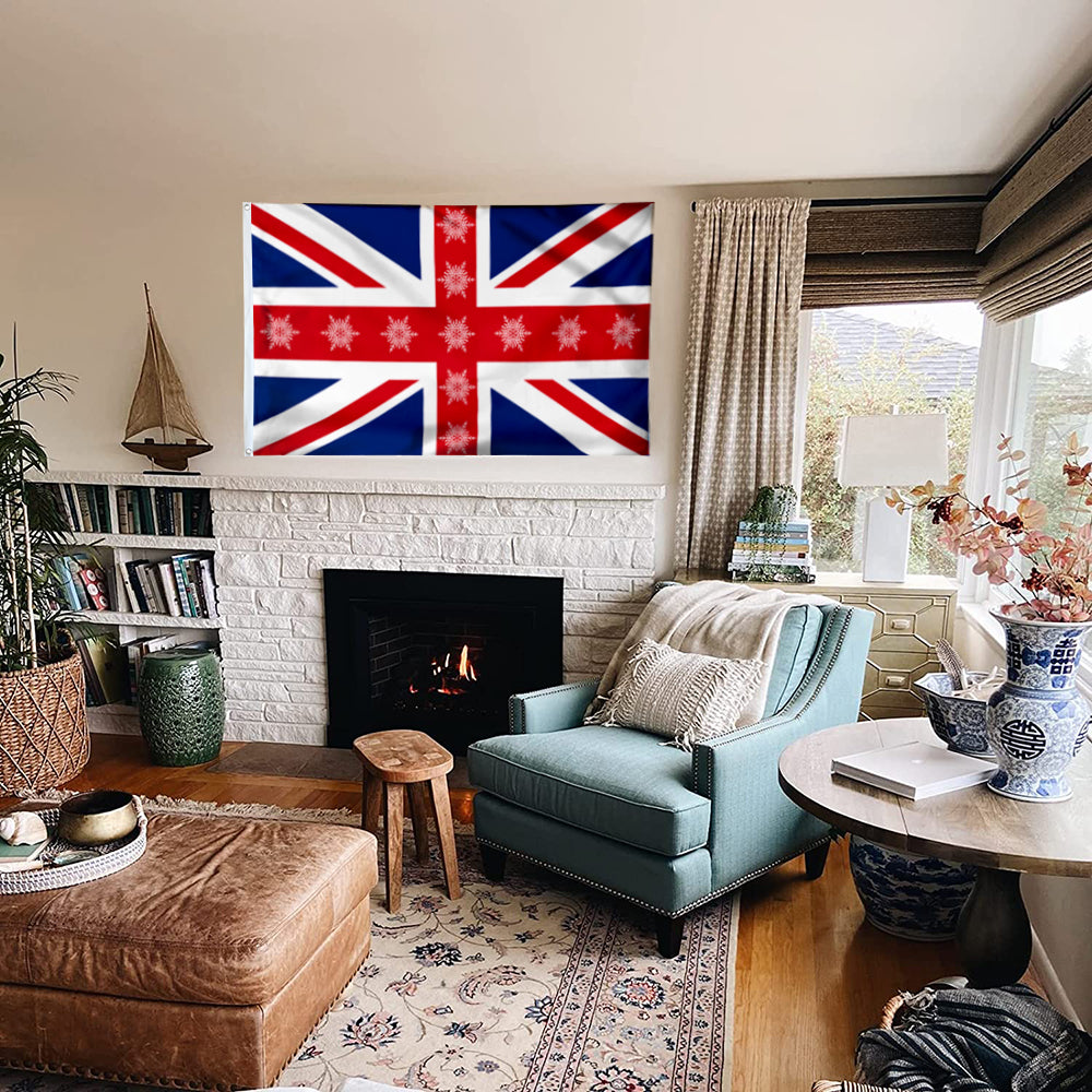 Fyon UK Flag Merry Christmas UK Flag 41350 Indoor and outdoor banner