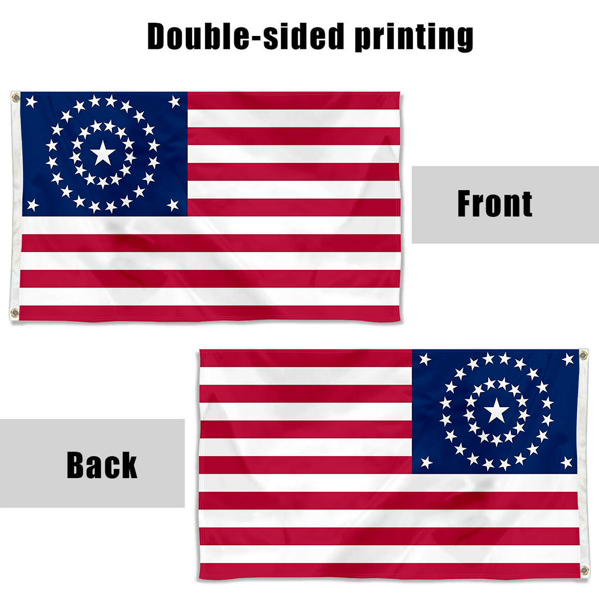 Fyon US 38 Star Flag Concentric Circles Indoor and outdoor banner