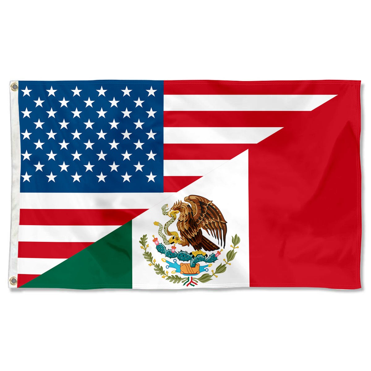 Fyon USA Mexico American Mexican Combination Flag Banner